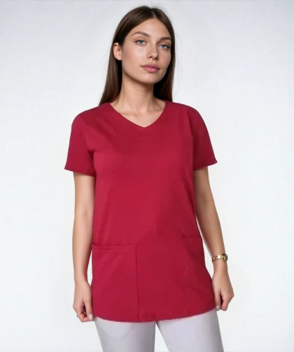 Bluza chirurgiczna damska - ZOE - bordowa
