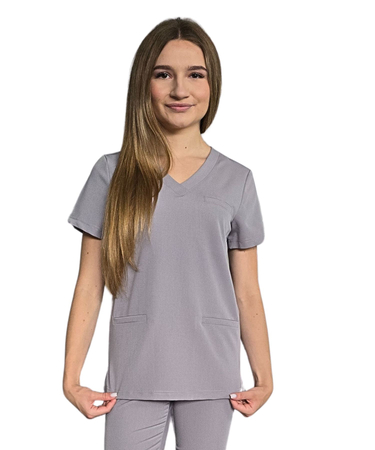 Bluza medyczna Basic Premium - ciemny szary