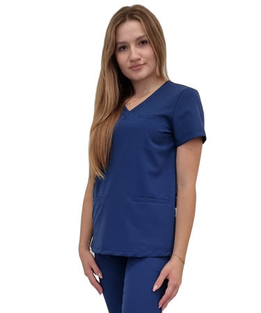 Bluza medyczna Basic Premium - granatowa