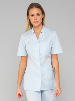 Bluza medyczna damska - IGA - rozpinana krótki rękaw , baby blue