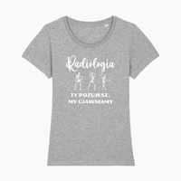 T-shirt damski z nadrukiem Radiologia - szary