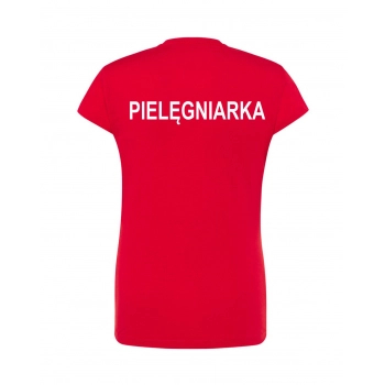 T-shirt - pielęgniarka, koszulka medyczna damska - czerwona