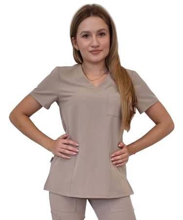 Bluza medyczna casual premium - beżowa