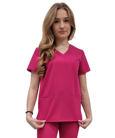 Bluza medyczna Basic Premium -amarantowa