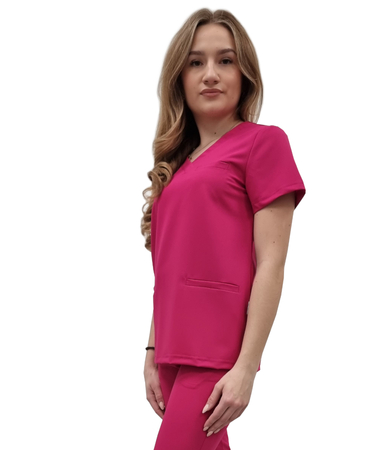 Bluza medyczna Basic Premium -amarantowa