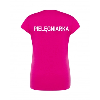 T-shirt - pielęgniarka, koszulka medyczna damska - amarantowa