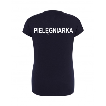 T-shirt - pielęgniarka, koszulka medyczna damska - granatowa