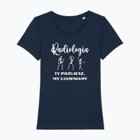 T-shirt damski z nadrukiem Radiologia - granat