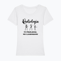 T-shirt damski z nadrukiem Radiologia - biały