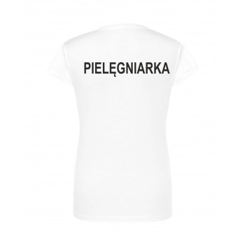 T-shirt - pielęgniarka, koszulka medyczna damska - biała