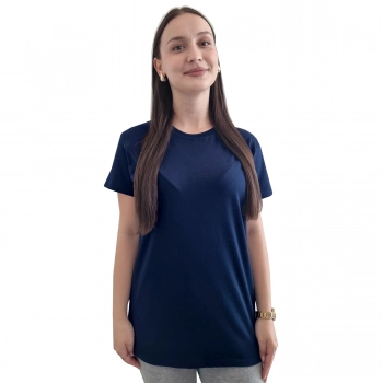 Damska medyczna koszulka T-shirt 100% miękka bawełna - granatowa