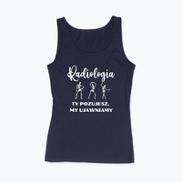 Damski Tank Top z nadrukiem Radiologia - granat