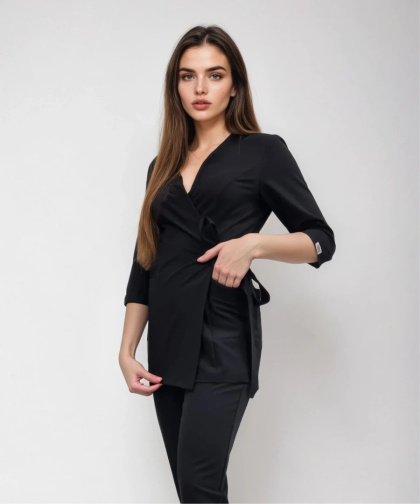 Bluza medyczna kosmetyczna - LISA - czarna