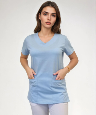Bluza chirurgiczna damska - ZOE - niebieska