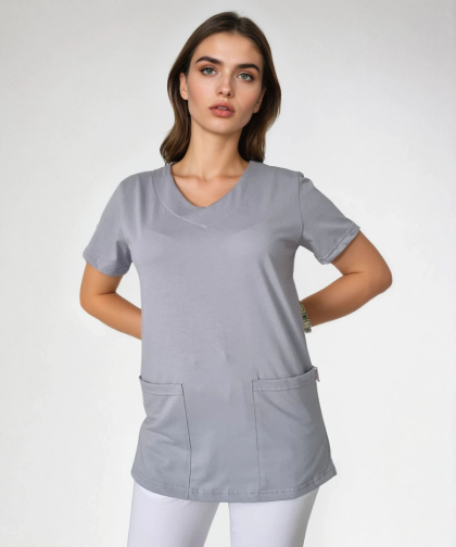 Bluza chirurgiczna damska - ZOE - szara