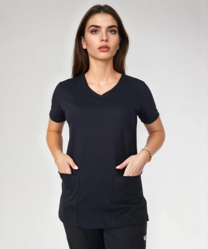 Bluza chirurgiczna damska - ZOE - czarna