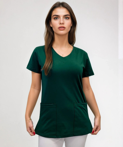 Bluza chirurgiczna damska - ZOE - zielona butelka