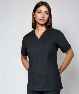 Bluza chirurgiczna medyczna damska - OLIVIA - czarny