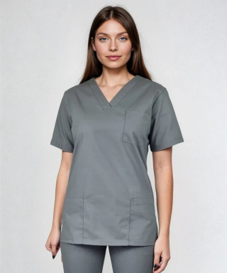 Bluza chirurgiczna medyczna damska - OLIVIA - szary