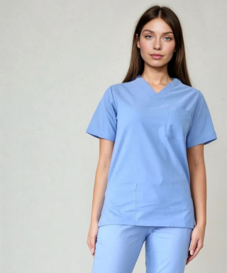 Bluza medyczna damska - AMELIA - niebieski