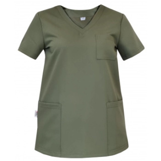 Bluza medyczna damska - CASSIE - oliwka