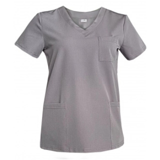 Bluza medyczna damska - CASSIE - ciemny szary