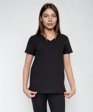 Bluza medyczna damska - DAISY - czarny