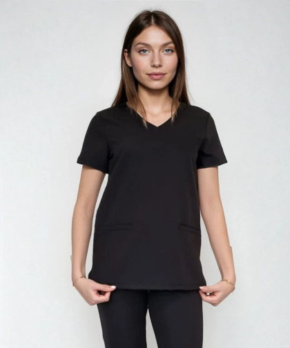 Bluza medyczna damska - DAISY - czarny
