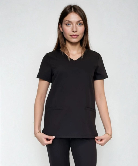 Bluza medyczna damska - DAISY - czarny