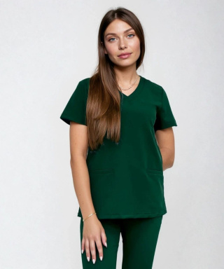 Bluza medyczna damska - DAISY - zielona butelka