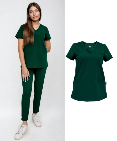 Bluza medyczna damska - DAISY - zielona butelka Bluza medyczna damska - DAISY - zielona butelka