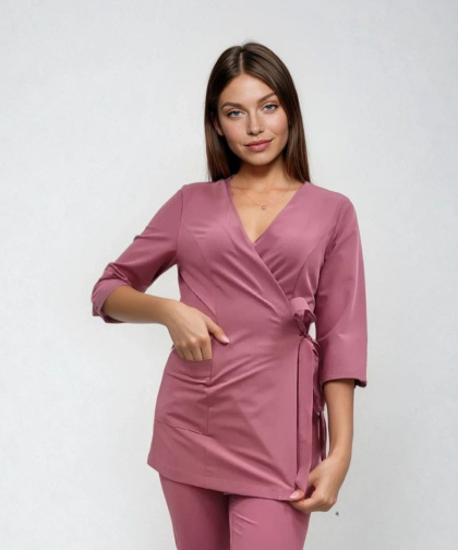 Bluza medyczna kosmetyczna - LISA - brudny róż