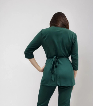 Bluza medyczna kosmetyczna - LISA - butelkowa zieleń