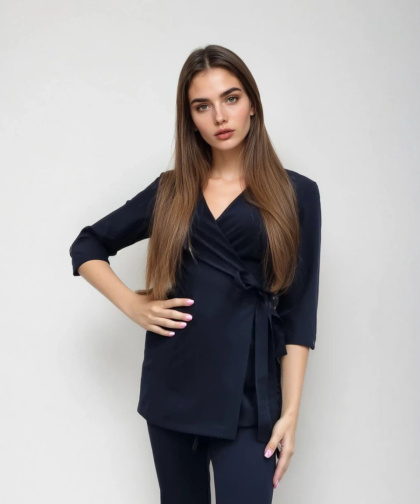 Bluza medyczna kosmetyczna - LISA - ciemny granat