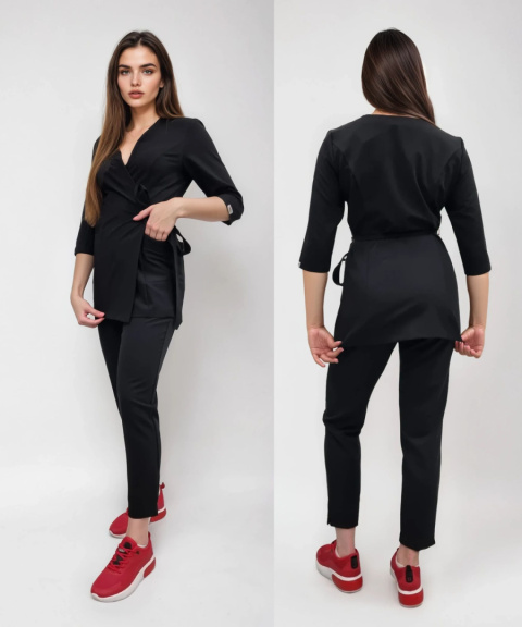 Bluza medyczna kosmetyczna - LISA - czarna Bluza medyczna kosmetyczna - LISA - czarna