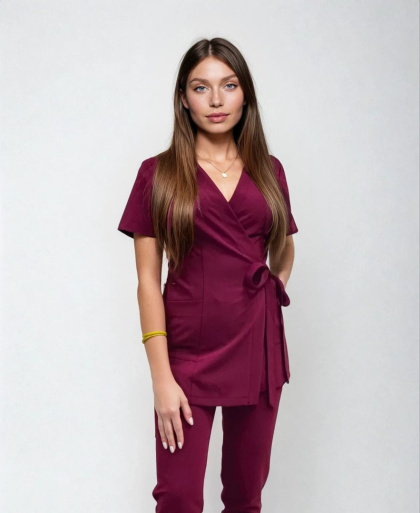 Bluza medyczna kosmetyczna - LISA - wiśnia