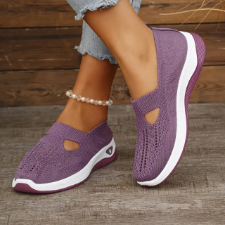 Buty damskie Sneakers oddychające z dzianiny MedLine Knit - fioletowe