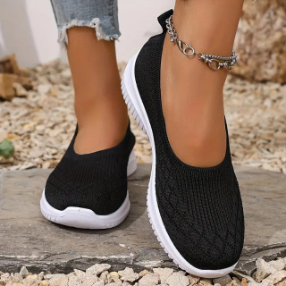 Baleriny wsuwane damskie oddychające AirWeave Ballerina - czarne