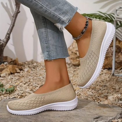 Baleriny wsuwane damskie oddychające AirWeave Ballerina - morela