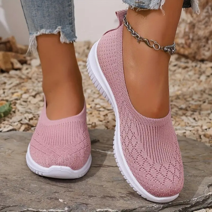 Baleriny wsuwane damskie oddychające AirWeave Ballerina - różowe