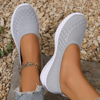 Baleriny wsuwane damskie oddychające AirWeave Ballerina - szare