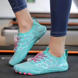 BareLite Flex – damskie oddychające buty barefoot antypoślizgowe - cyjan