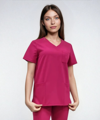 Bluza medyczna damska - CASSIE - amarant