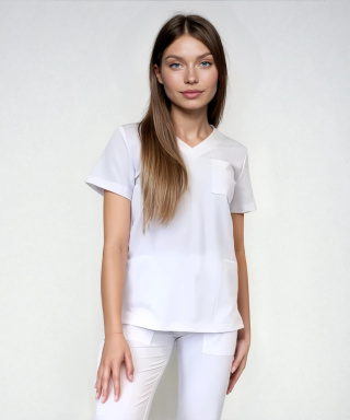 Bluza medyczna damska - CASSIE - biały