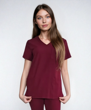 Bluza medyczna damska - CASSIE - bordo