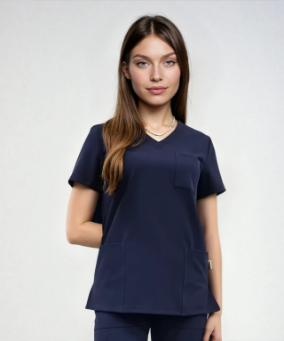 Bluza medyczna damska - CASSIE - ciemny granat