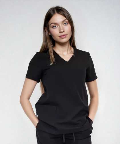 Bluza medyczna damska - CASSIE - czarny