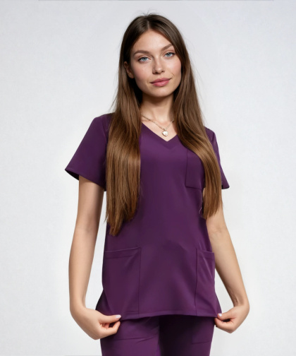 Bluza medyczna damska - CASSIE - fiolet