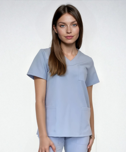Bluza medyczna damska - CASSIE - niebieski