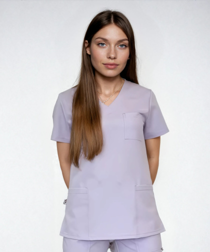 Bluza medyczna damska - CASSIE - wrzosowy